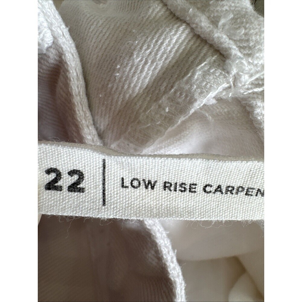 PacSun Women's Low Rise Carpenter Pants Size 22 Embroidered White Cotton - Picture 11 of 12